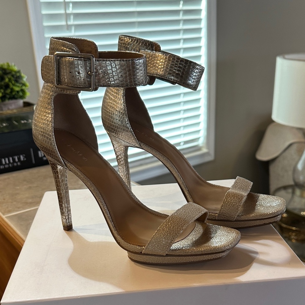 Calvin Klein Metallic Gold Heels